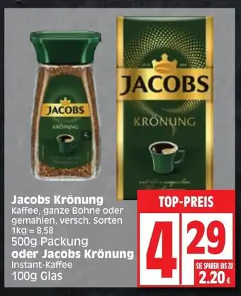 Edeka Jacobs Kronung 500g/100g Angebot