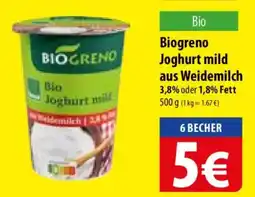 Famila Nord Ost Biogreno Joghurt mild aus Weidemilch 3,8% oder 1,8% Fett Angebot