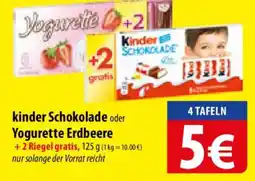 Famila Nord Ost kinder Schokolade oder Yogurette Erdbeere Angebot