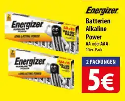 Famila Nord Ost Energizer Batterien Alkaline Power AA oder AAA 10er-Pack Angebot