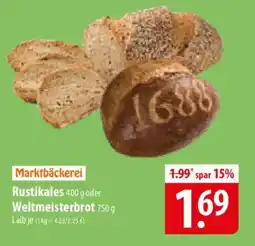 Famila Nord Ost Marktbäckerei Rustikales oder Weltmeisterbrot Angebot
