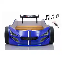 Netto Marken-Discount Autobett Kinder 90x200 Jungen LED Leuchte Unterbodenbeleuchtung Sound Fernbedienung Angebot