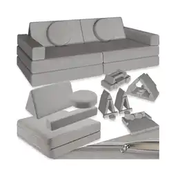 Netto Marken-Discount tectake Spielsofa, 8-teilig, flexible Anordnung, Leinenbezüge, abnehmbar und waschbar, stapelbar Angebot