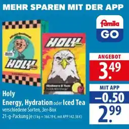 Famila Nord Ost Holy Energy, Hydration oder Iced Energy, Hydration oder Iced Tea verschiedene Sorten, 3er-Box Angebot