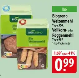Famila Nord Ost Biogreno Weizenmehl Type 550, Vollkorn- oder Roggenmehl Type 997 Angebot