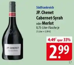 Famila Nord Ost Südfrankreich JP. Chenet Cabernet-Syrah oder Merlot Angebot