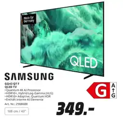 MediaMarkt SAMSUNG GQ43 Q7 F QLED TV Angebot