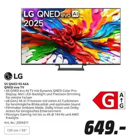 MediaMarkt LG 55 QNED 93 A6A QNED evo TV Angebot