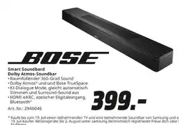 MediaMarkt BOSE Smart Soundbard Dolby Atmos-Soundbar Angebot