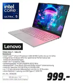 MediaMarkt Lenovo YOGA Slim 7 - 14ILL10 Notebook Angebot