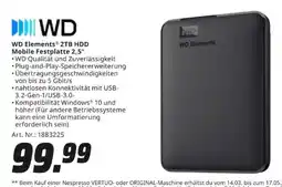 MediaMarkt WD Elements 2TB HDD Mobile Festplatte 2,5" Angebot
