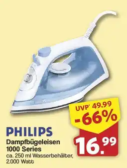 Famila Nord West PHILIPS Dampfbügeleisen 1000 Series Angebot