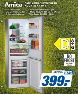 Expert Amica Kühl-Gefrierkombination KGCN 387 140 E Angebot