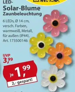 Sonderpreis Baumarkt LED Solar-Blume Zaunbeleuchtung Angebot