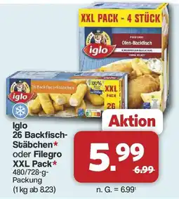 Famila Nord West Iglo 26 Backfisch- Stäbchen oder Filegro XXL Pack Angebot