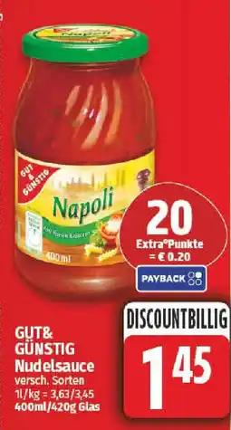 nah & gut GUT& GÜNSTIG Nudelsauce Angebot