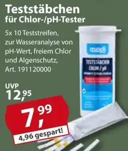 Sonderpreis Baumarkt medi Pool Teststäbchen für Chlor-/pH-Tester Angebot