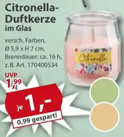 Sonderpreis Baumarkt Citronella Duftkerze im Glas Angebot