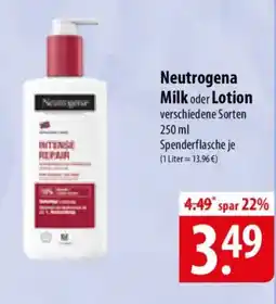 Famila Nord Ost Neutrogena Milk oder Lotion Angebot