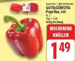 nah & gut GUT&GÜNSTIG Paprika, rot Angebot