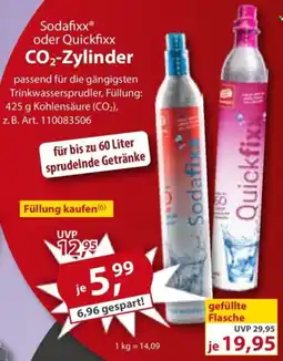 Sonderpreis Baumarkt Sodafixx oder Quickfixx CO₂-Zylinder Angebot