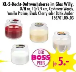Möbel Boss XL-2-Docht-Duftwachskerze im Glas Willy Angebot