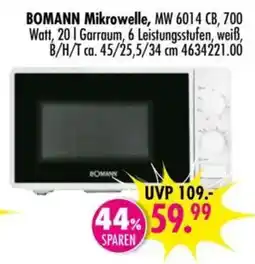 Möbel Boss BOMANN Mikrowelle Angebot