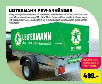 Leitermann Baumarkt Leitermann Pkw Anhänger Angebot