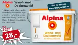 Sonderpreis Baumarkt Alpina Wand- und Deckenweiß Angebot