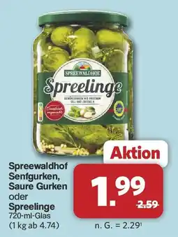 Famila Nord West Spreewaldhof Senfgurken, Saure Gurken oder Spreelinge Angebot