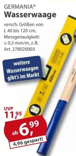 Sonderpreis Baumarkt GERMANIA Wasserwaage Angebot