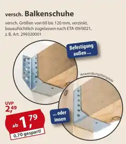 Sonderpreis Baumarkt versch. Balkenschuhe Angebot