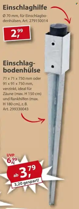 Sonderpreis Baumarkt Einschlagbodenhülse Angebot