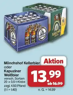 Famila Nord West Mönchshof Kellerbier oder Kapuziner Weißbier Angebot