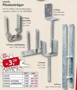 Sonderpreis Baumarkt versch. Pfostenträger Angebot
