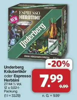 Famila Nord West Underberg Kräuterlikör oder Espresso Herbtini Angebot