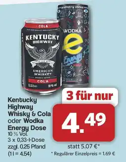 Famila Nord West Kentucky Highway Whisky & Cola oder Wodka Energy Dose Angebot