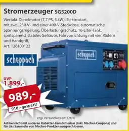 Sonderpreis Baumarkt Scheppach Stromerzeuger SG5200D Angebot