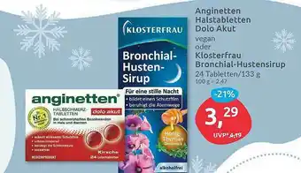 Budni Anginetten Halstabletten Dolo Akut Oder Klosterfrau Bronchial-hustensirup Angebot