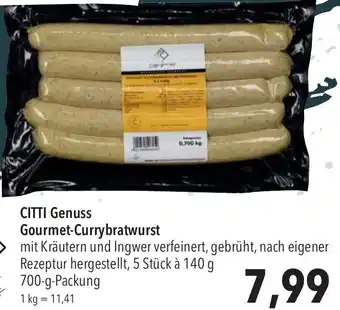 CITTI Markt CITTI Genuss Gourmet-Currybratwurst Angebot