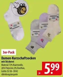 Famila Nord Ost Damen-Kurzschaftsocken mit Stickerei Angebot