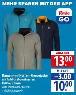 Famila Nord Ost Damen und Herren-Fleecejacke mit farblich abgestimmtem Angebot