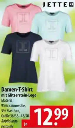 Famila Nord Ost JETTE Damen-T-Shirt mit Glitzerstein-Logo Angebot