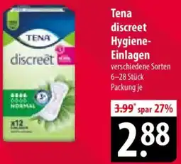 Famila Nord Ost Tena discreet Hygiene Einlagen Angebot