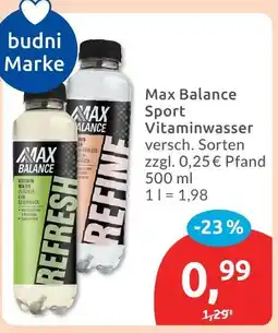 Budni Max balance sport vitaminwasser Angebot