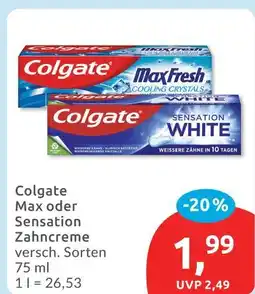 Budni Colgate max oder sensation zahncreme Angebot