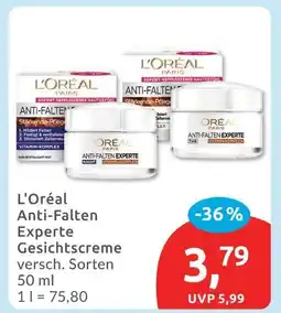 Budni L'oréal paris anti-falten experte gesichtscreme Angebot