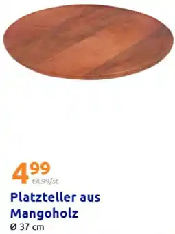 Action Platzteller aus Mangoholz Angebot