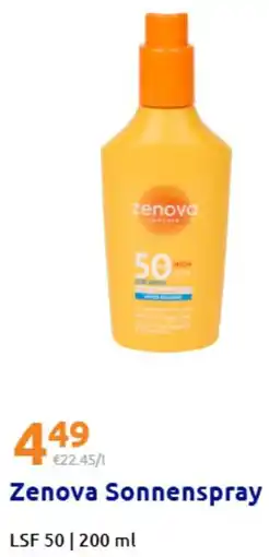 Action Zenova Sonnenspray Angebot