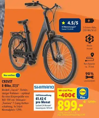 Lidl CRIVIT E-Bike, 27,5" Angebot